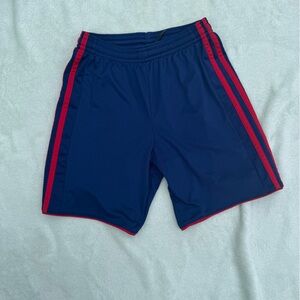 Adidas Navy and Red Athletic Shorts Boys Girls size 9-10/ small